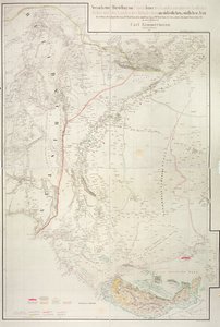Mapa de la región de Cutch en India y su frontera con la vecina Baluchistán, por Carl Zimmerman, 1851